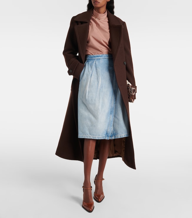 Dries Van Noten Denim midi skirt