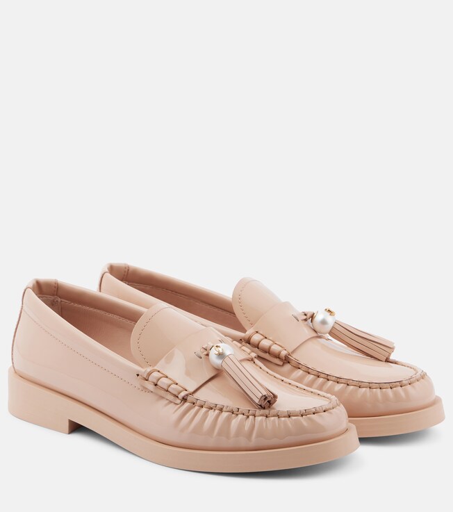 JIMMY CHOO Jimmy Choo Addie embellished patent leather loafers