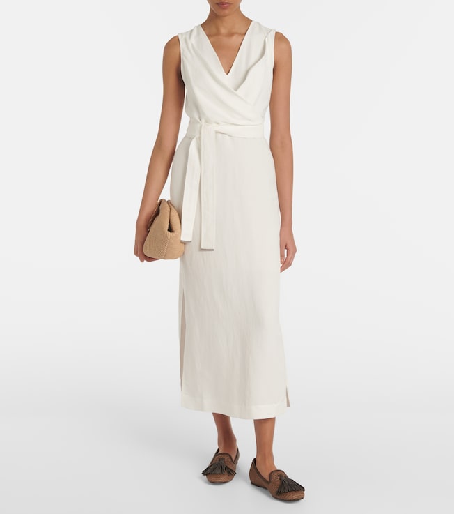 Brunello Cucinelli Gathered midi dress