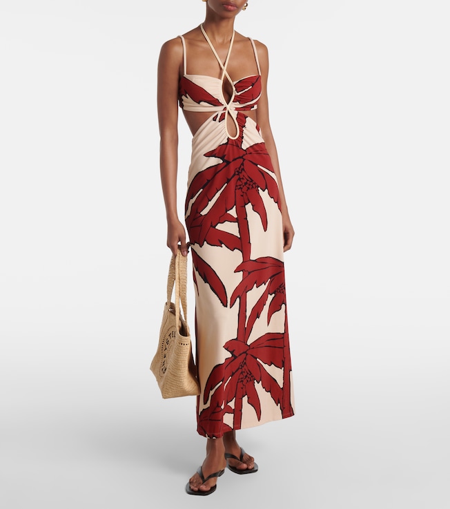 Johanna Ortiz Printed cutout midi dress