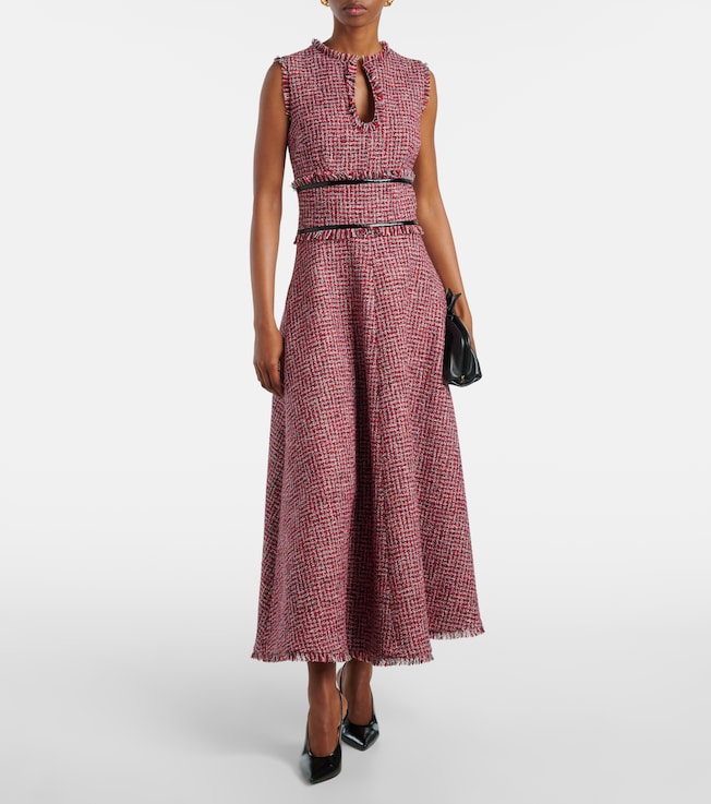 Safiyaa Dorothy tweed midi dress