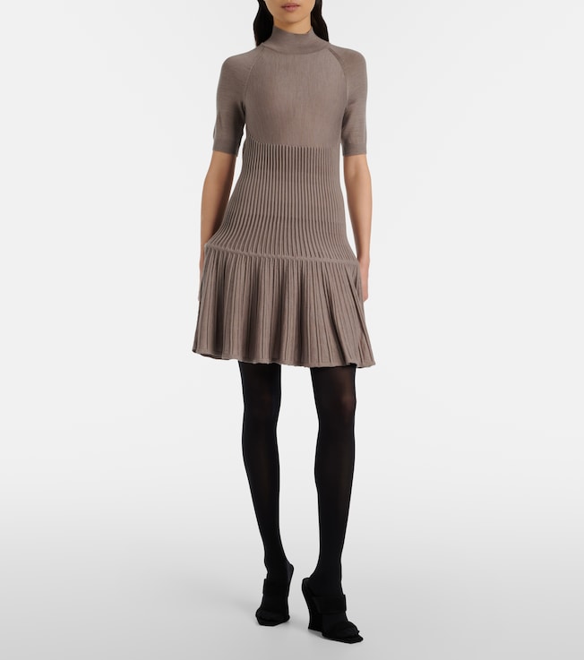 Alaïa Ribbed-knit wool-blend minidress