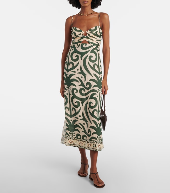 Johanna Ortiz Johanna Ortiz Printed linen midi dress
