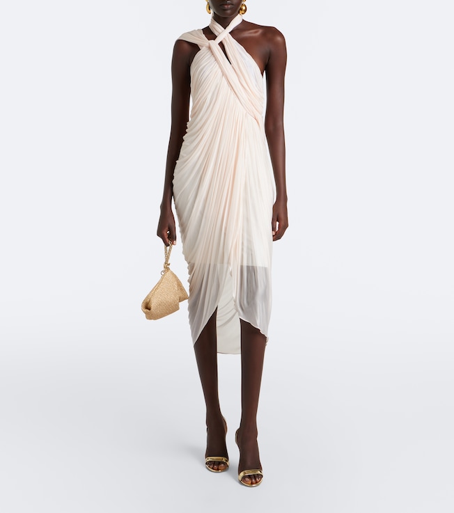 Balmain Draped asymmetric midi dress