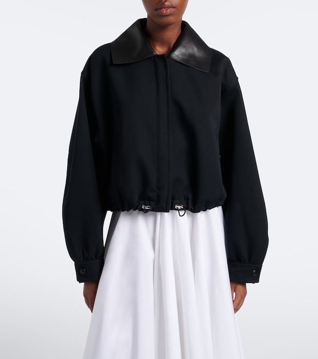 Givenchy Leather-trimmed cotton and wool jacket