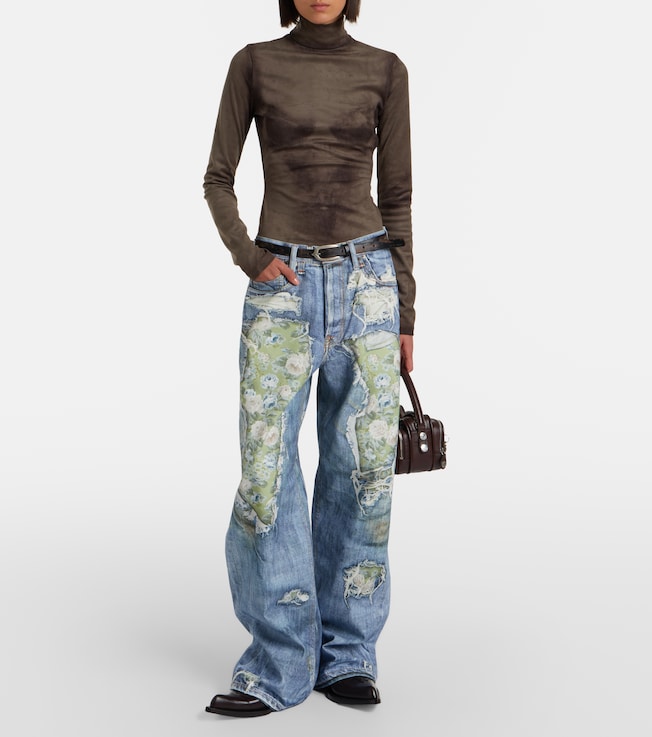 Acne Studios Printed wide-leg jeans