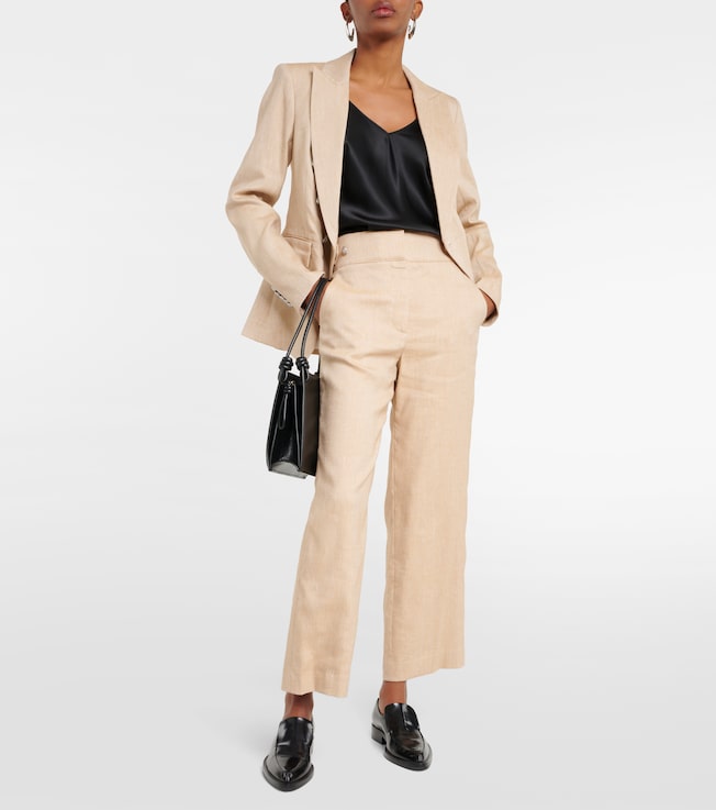Veronica Beard Aubrie linen-blend cropped pants