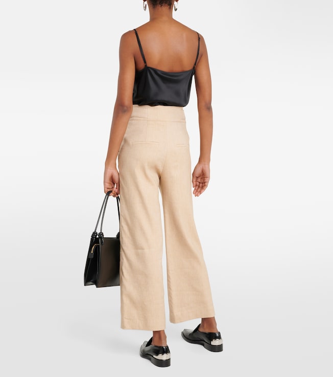  Veronica Beard Aubrie linen-blend cropped pants