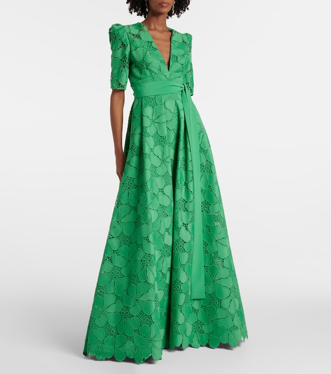 Elie Saab Macramé belted gown 