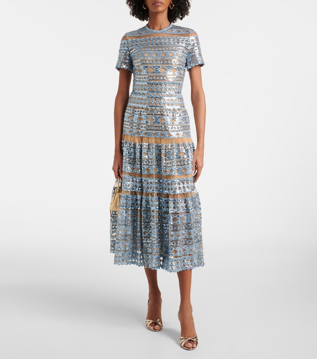 Elie Saab Embroidered tulle maxi dress