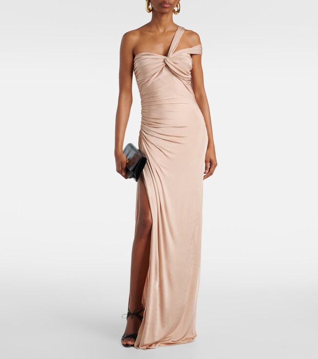 Tom Ford One-shoulder gathered jersey gown