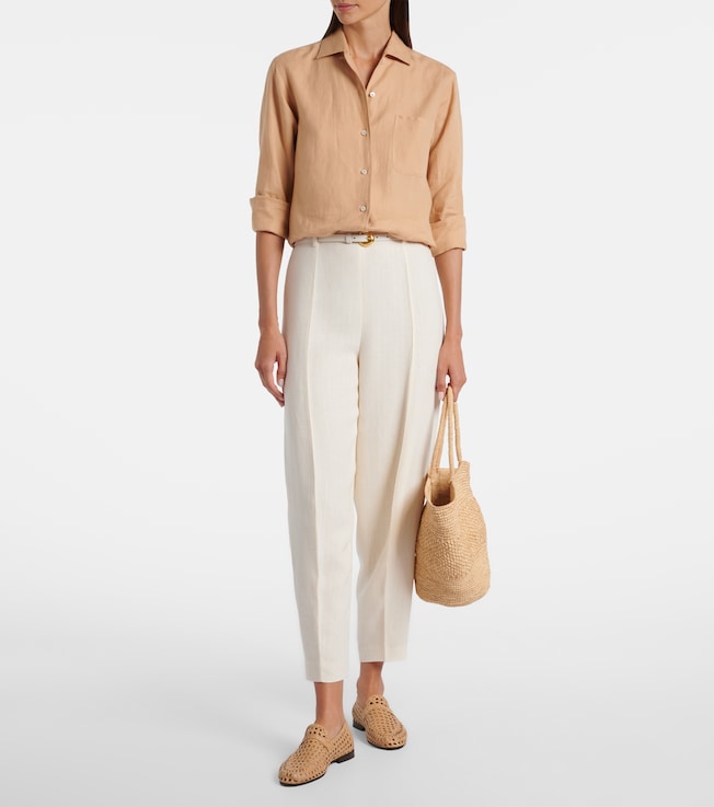 Loro Piana Bob linen crêpe tapered pants