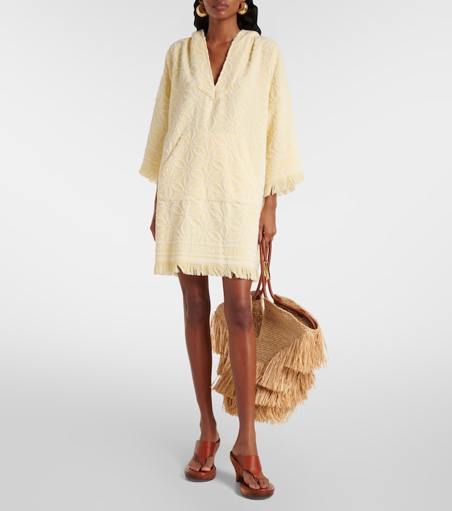 Zimmermann Coco fringed cotton terry beach dress