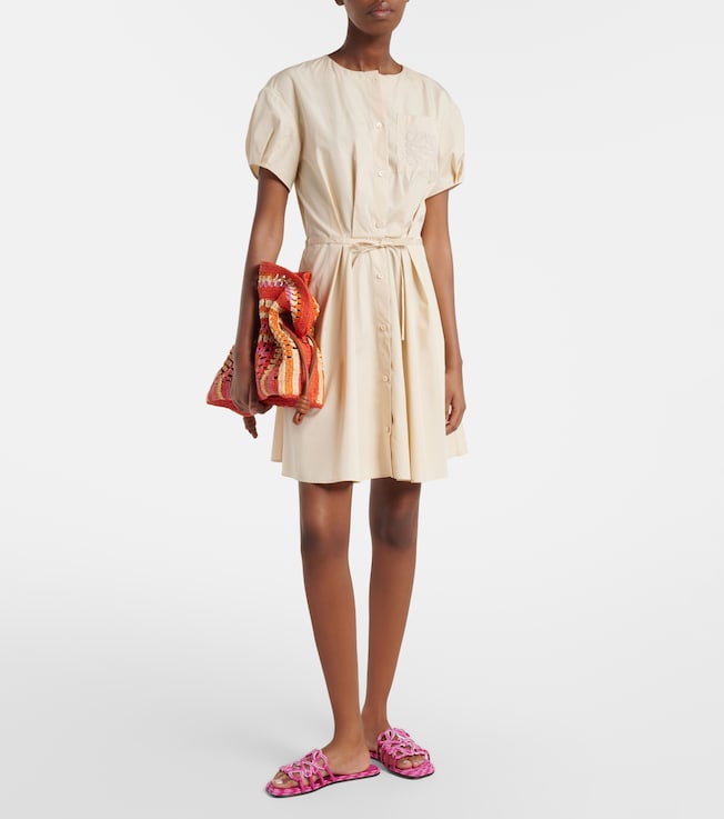 Loewe Paula's Ibiza Anagram cotton poplin shirt dress
