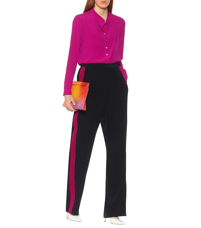 Stella McCartney High-rise silk crêpe wide-leg pants