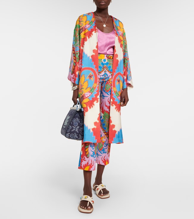 Etro Printed mid-rise slim cotton-blend pants