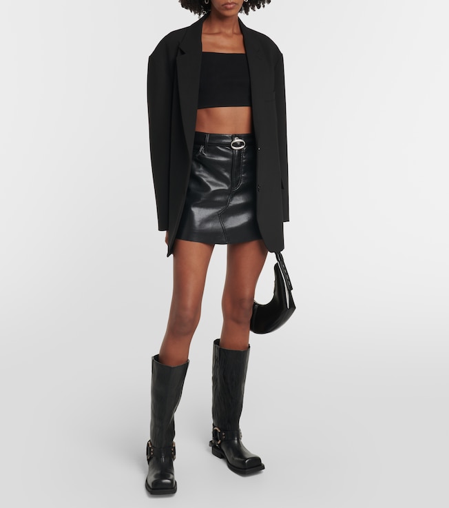 FRAME Le High 'N' Tight leather miniskirt