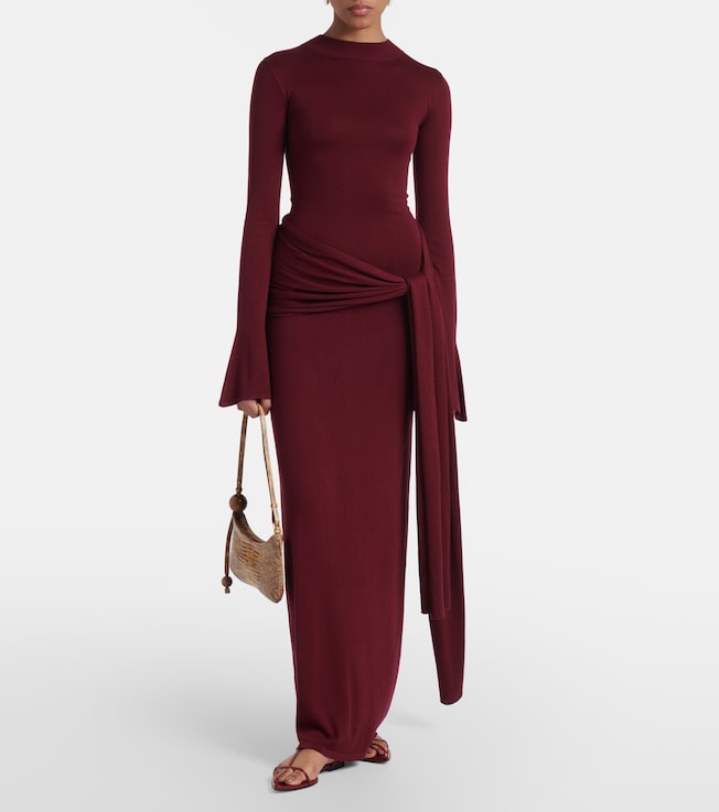 Aya Muse Draped silk-blend maxi dress