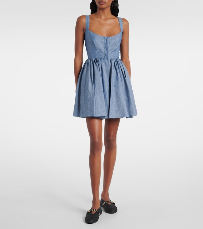 Alaïa Chambray bustier dress