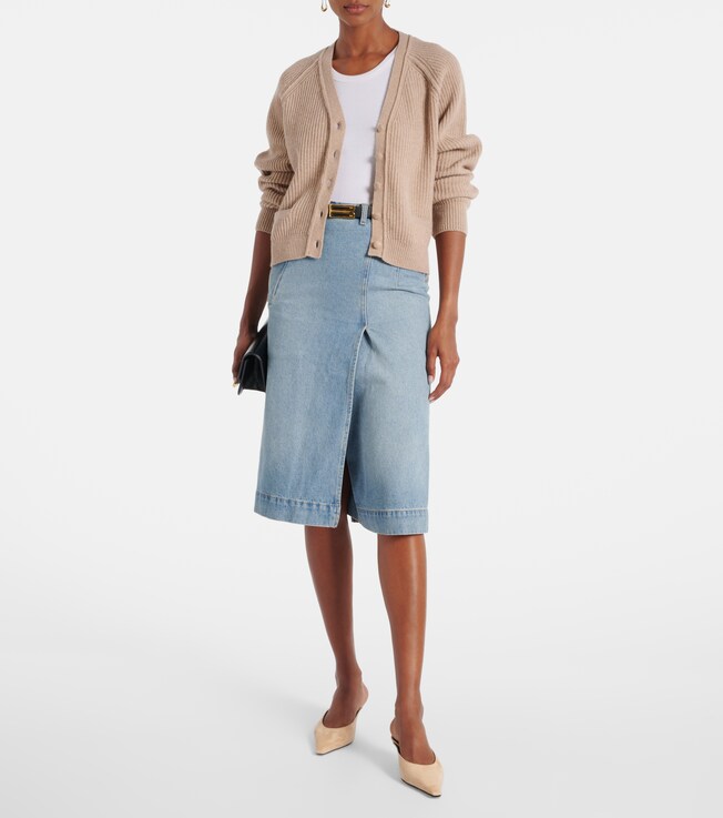 Victoria Beckham Ribbed-knit wool and cashmere cardigan