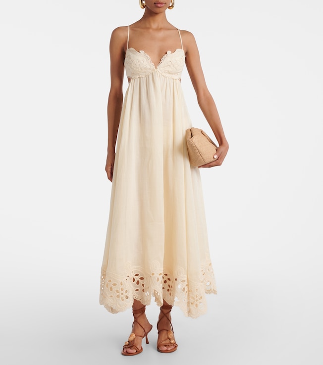 Zimmermann Coco embroidered ramie maxi dress