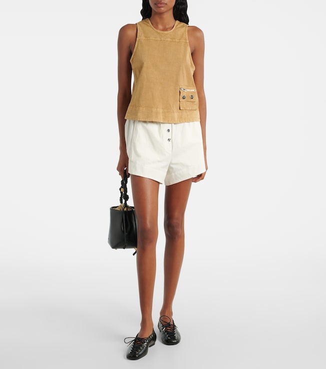 GANNI Cotton-blend shorts