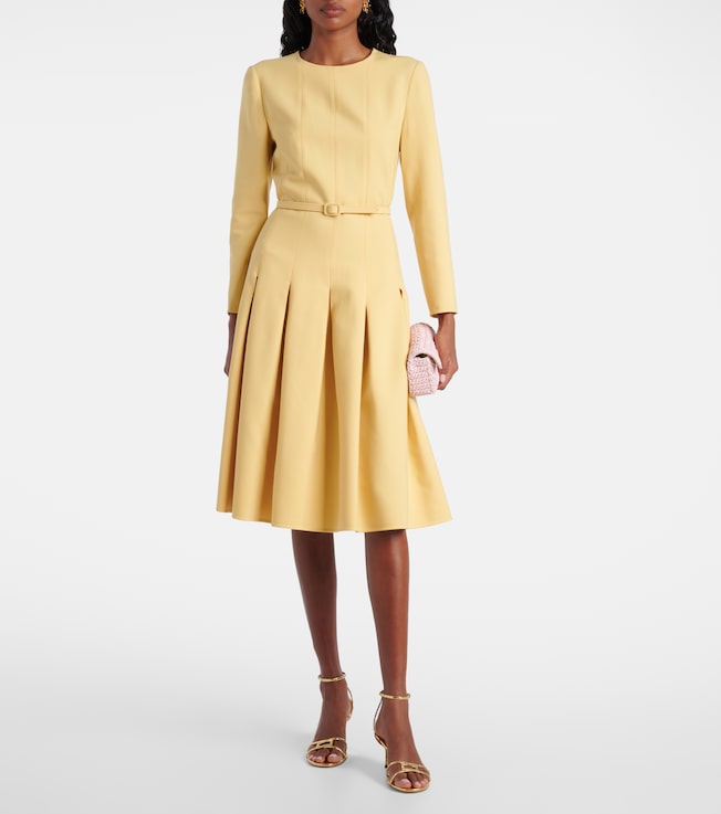 Oscar de la Renta Pleated crêpe midi dress