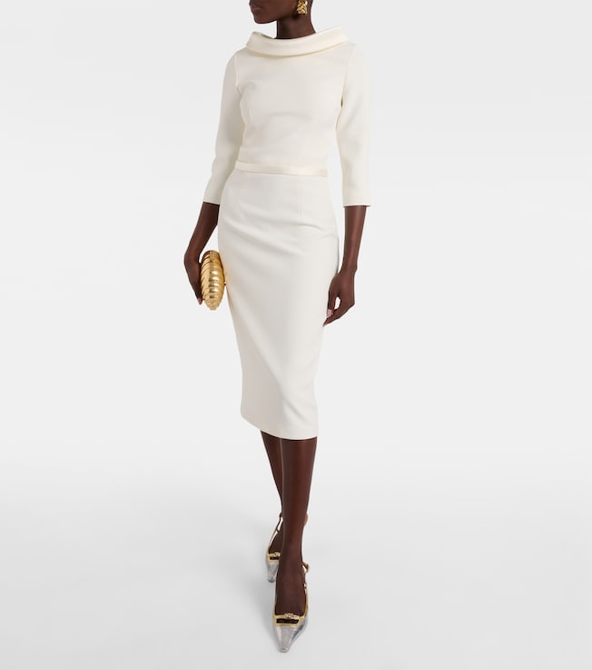 Safiyaa Bridal Meryl crêpe midi dress