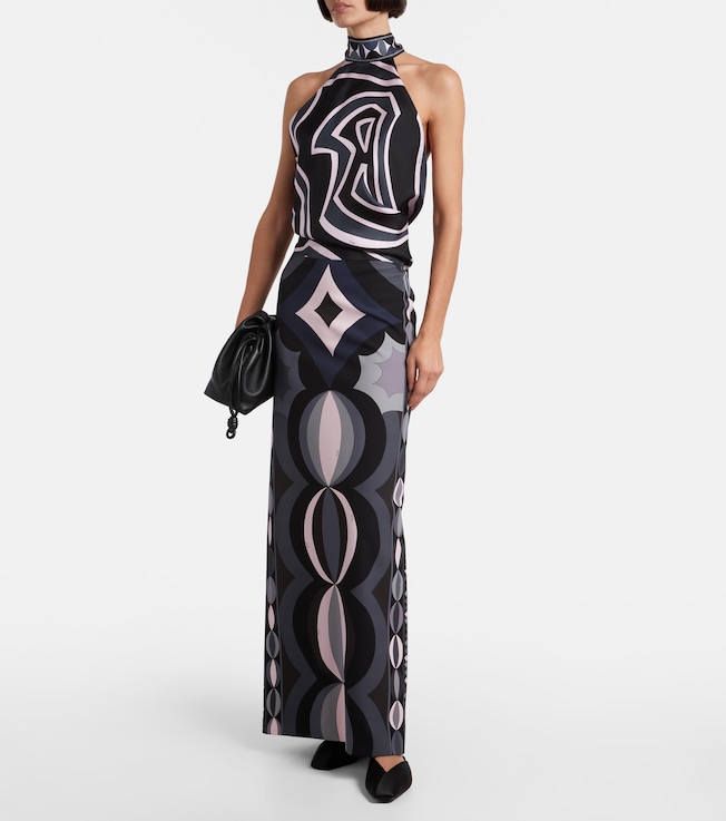 Pucci Pucci Iride halterneck silk twill top