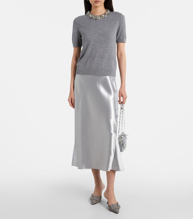 Tory Burch Satin midi skirt