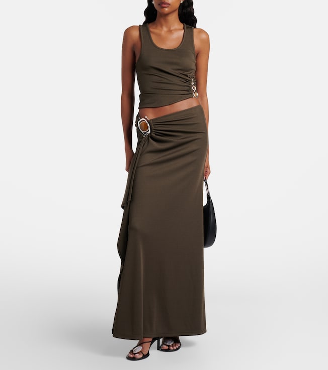 Christopher Esber Occhio embellished jersey maxi skirt