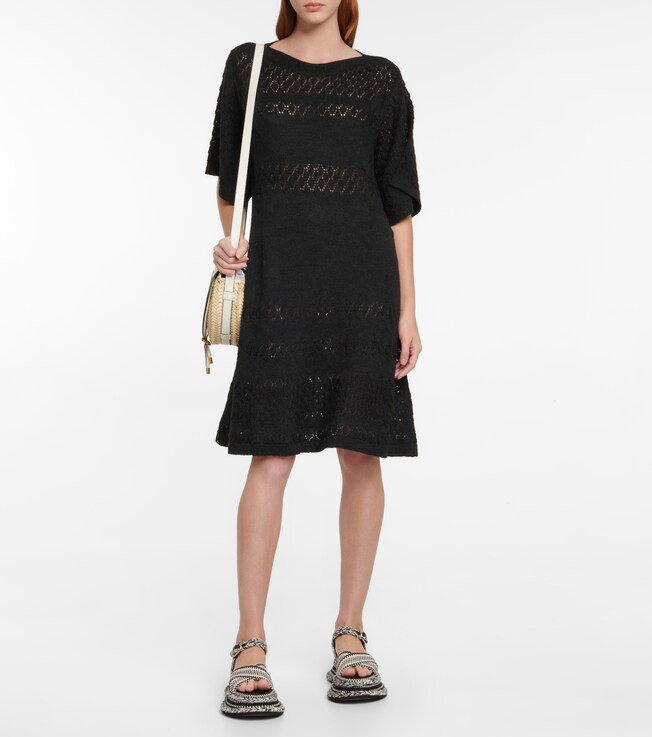 See By Chloé Open-knit alpaca wool-blend dress