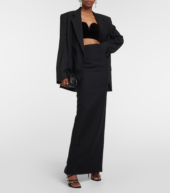 Roland Mouret Asymmetrical wool and silk maxi skirt