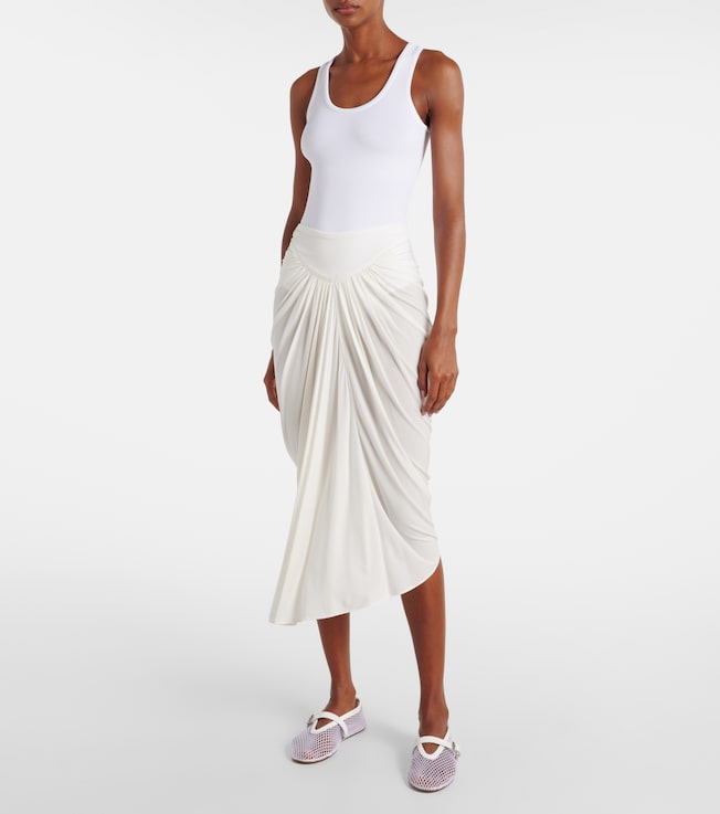 Alaïa Draped asymmetric midi skirt