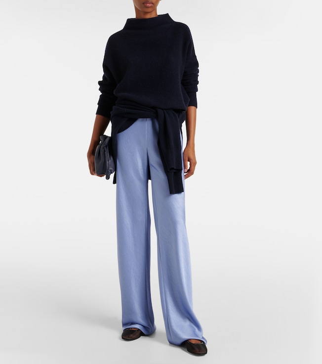 Vince High-rise satin wide-leg pants