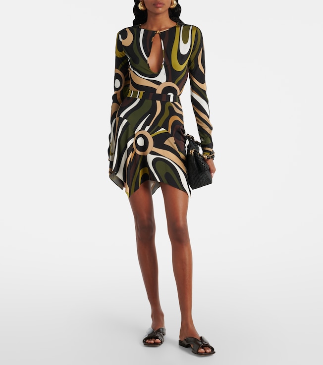 Pucci - Marmo asymmetric satin jersey miniskirt | Plush