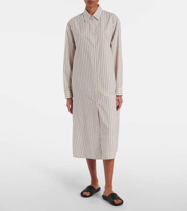 The Row Chihiro striped cotton shirt dress