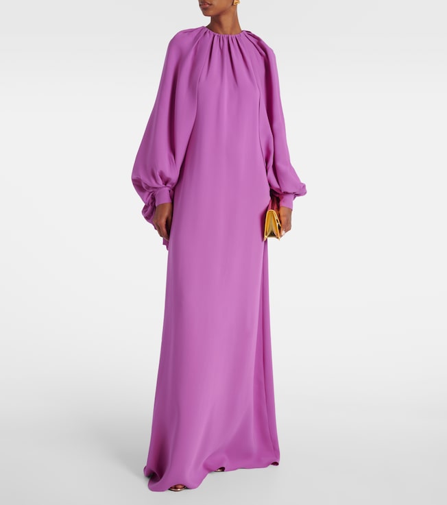 Oscar de la Renta Draped silk-blend gown