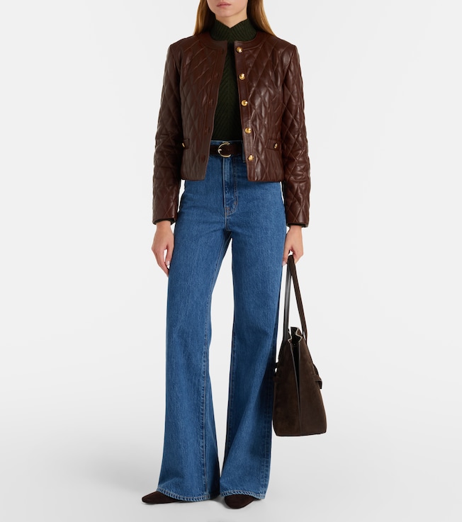 Nili Lotan Amy cropped quilted leather jacket