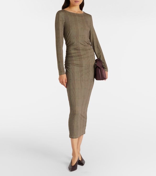  Charissa houndstooth jersey maxi dress