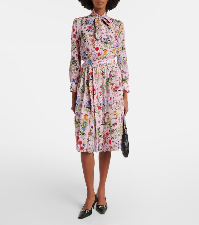 Gucci Gucci Flora silk shirt dress