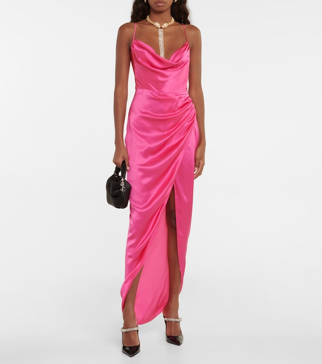 Alessandra Rich Embellished silk satin dress