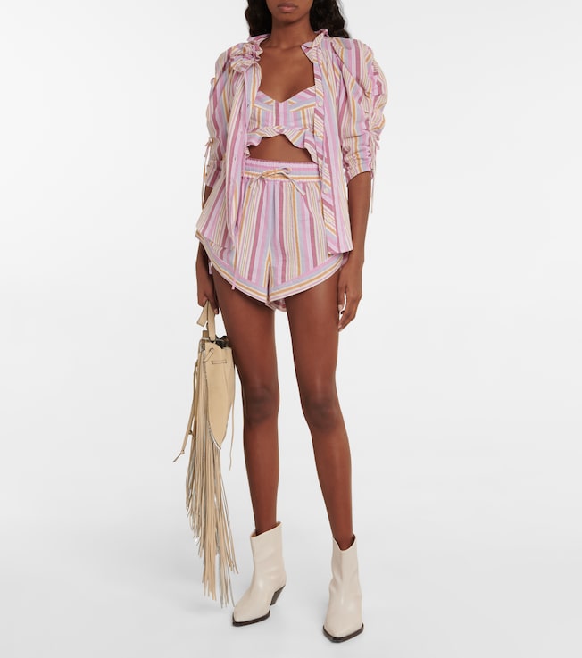 Isabel Marant Thalia striped cotton shorts