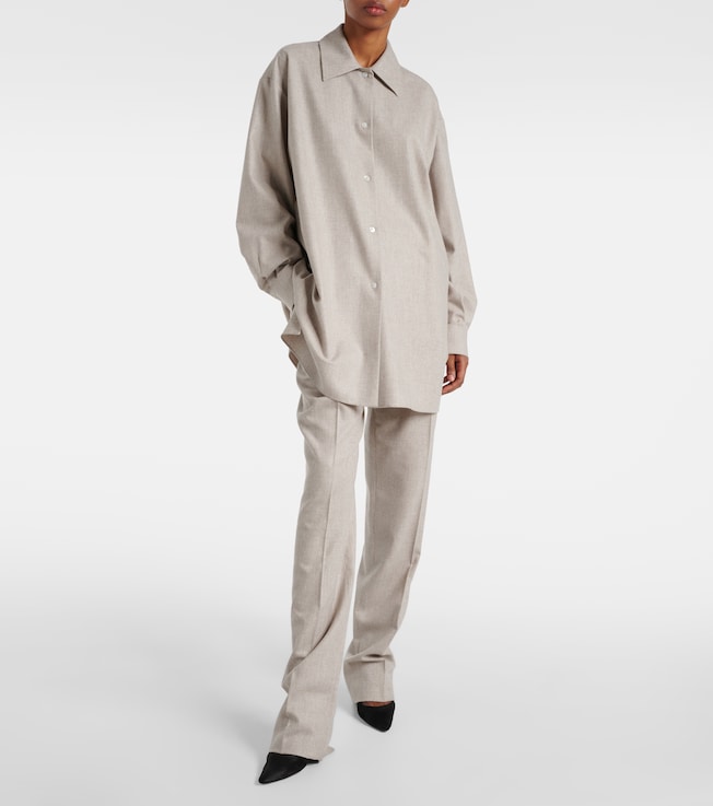 The Row Komako wool and cashmere shirt