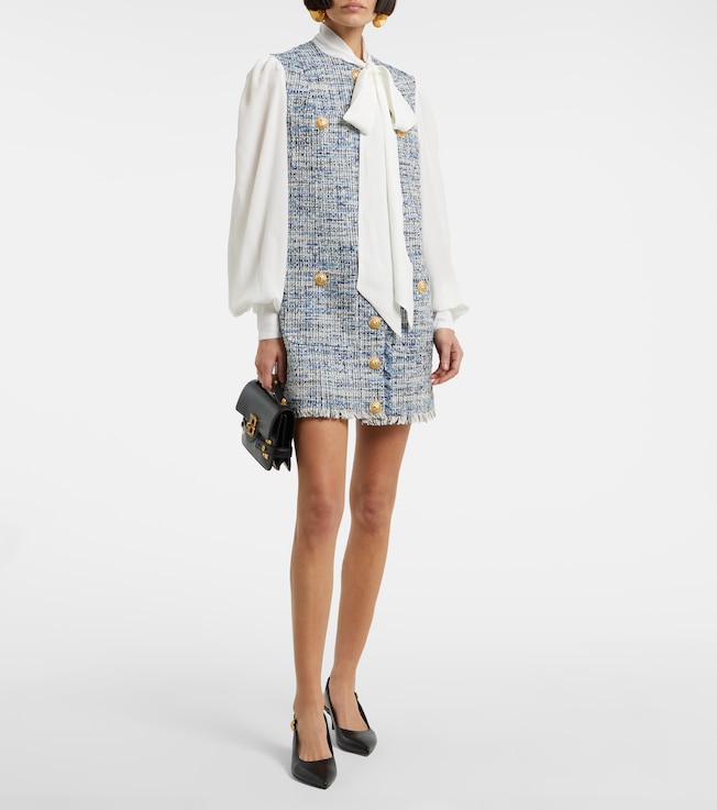Balmain Cotton-blend tweed minidress