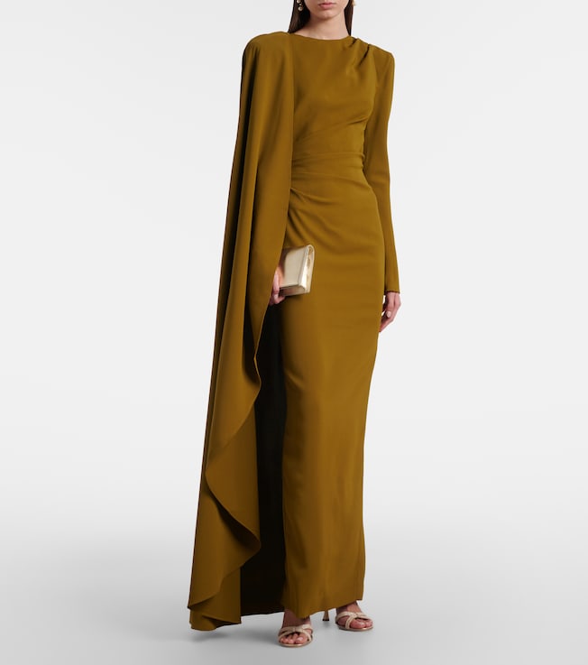 Rachel Gilbert Dion caped draped gown