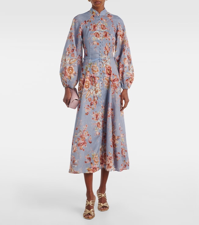 Zimmermann Awaken floral linen midi dress