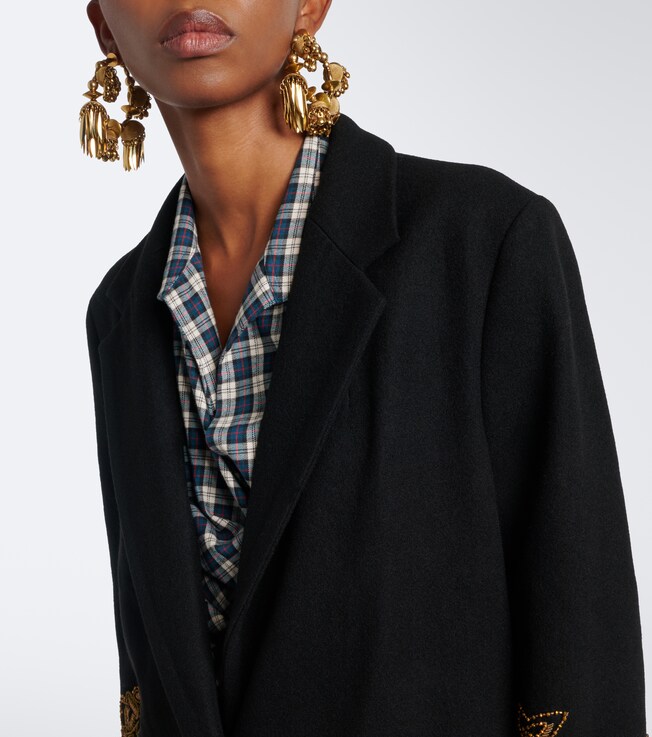 Dries Van Noten Dries Van Noten Embellished wool coat