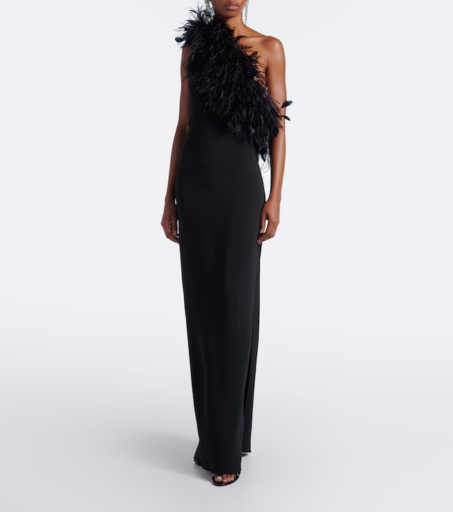 Dolce&Gabbana Dolce & Gabbana Feather-trimmed one-shoulder gown