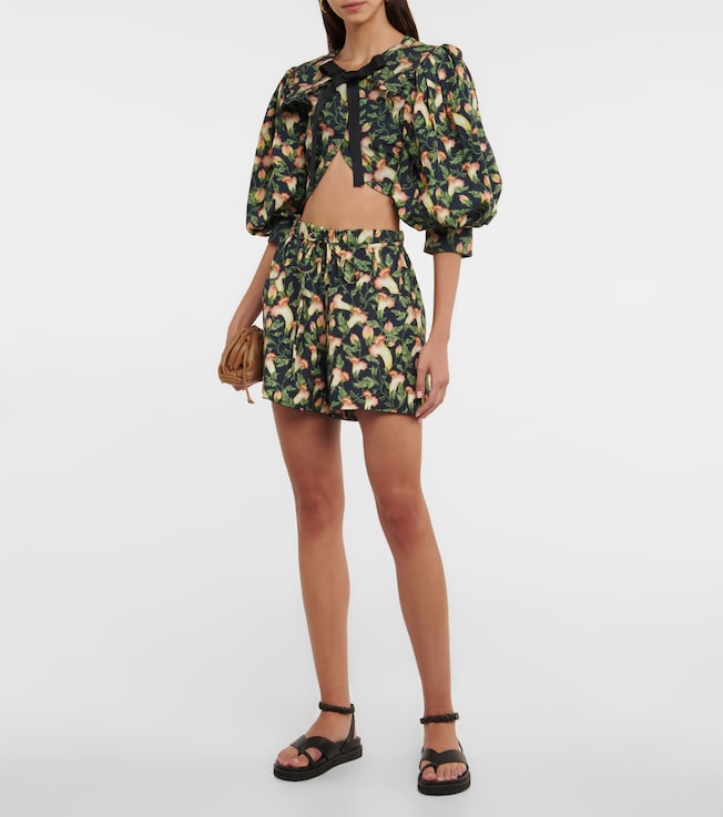 Agua by Agua Bendita Granate floral cotton crop top